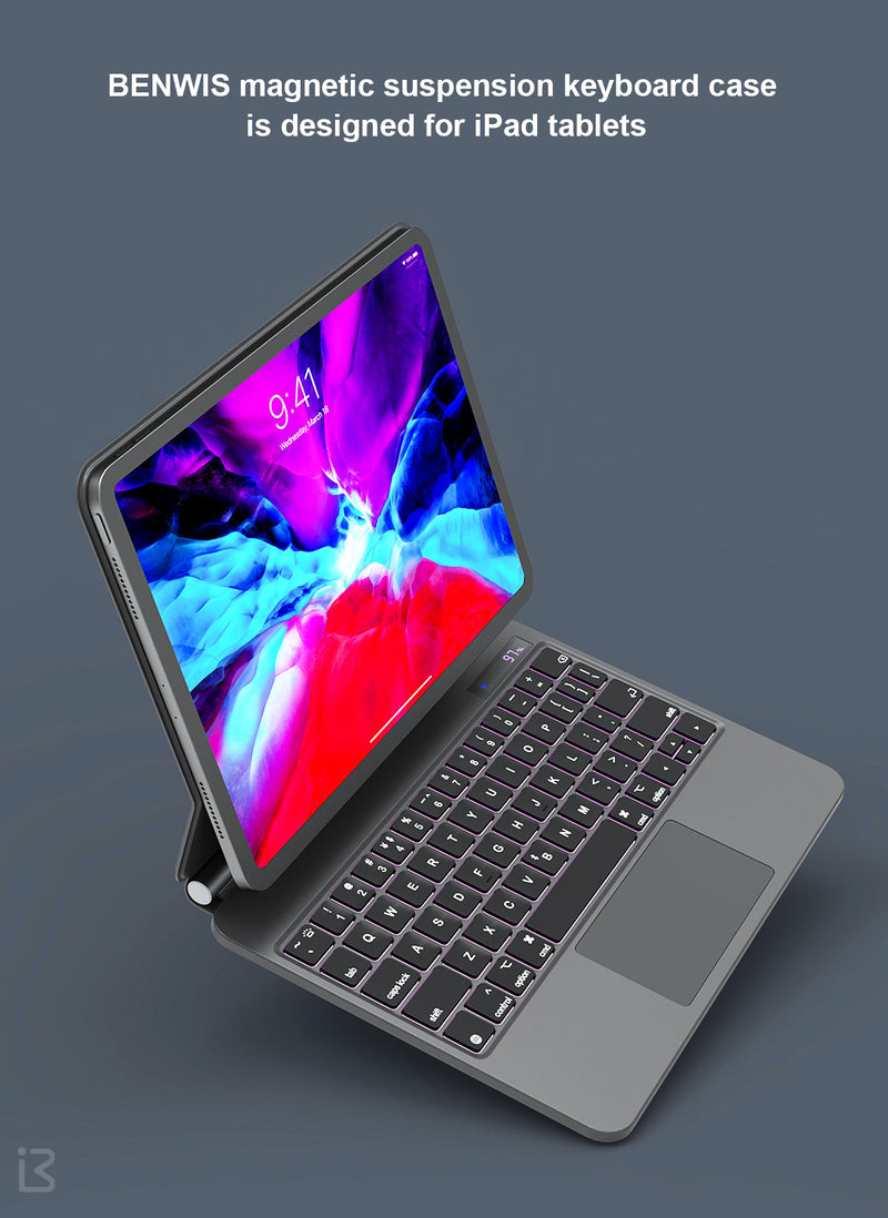 Cargue la imagen en el visor de la galería, Benwis Apple iPad Pro 11&quot; &amp; Air 4/5 10.9&quot; &amp; Air 6 11&quot; Magnetic Suspension Magic Keyboard Case - Polar Tech Australia
