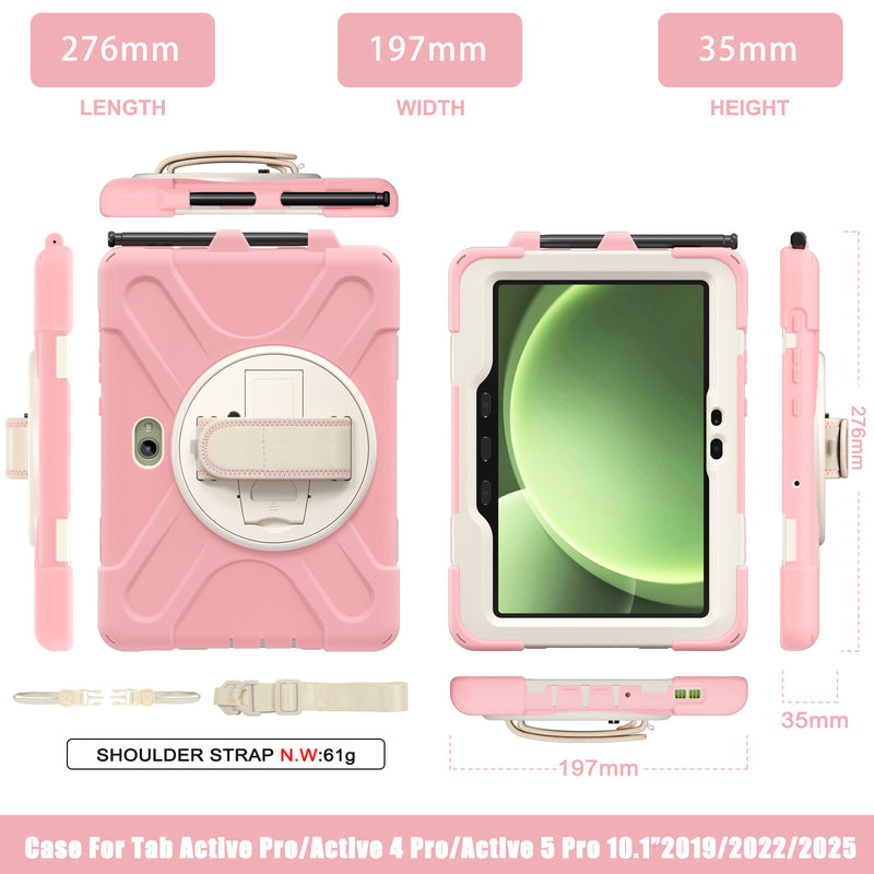 Chargez l&#39;image dans la visionneuse de la galerie, Samsung Galaxy Tab Active Pro / Active 4 Pro / Active 5 Pro Series - Heavy Duty 360 Degree Rotate Stand Hand Strap Case With Shoulder Strap - Polar Tech Australia
