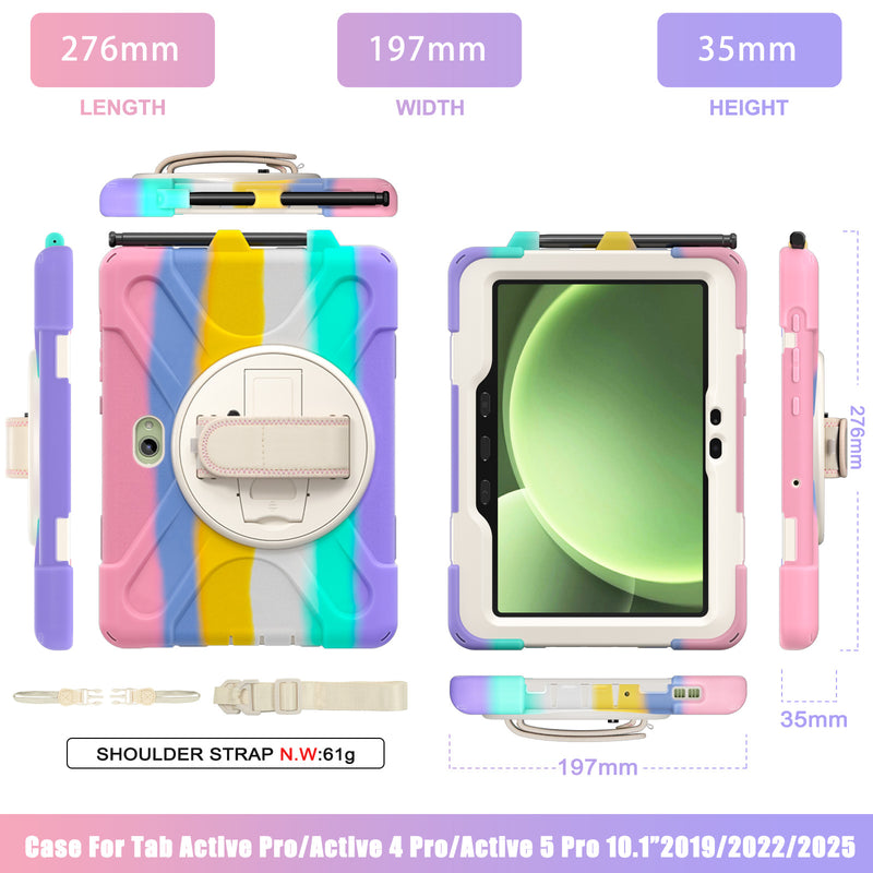 Chargez l&#39;image dans la visionneuse de la galerie, Samsung Galaxy Tab Active Pro / Active 4 Pro / Active 5 Pro Series - Heavy Duty 360 Degree Rotate Stand Hand Strap Case With Shoulder Strap - Polar Tech Australia
