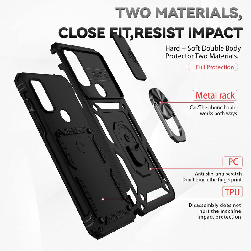 Load image into Gallery viewer, [Magnetic Ring Kickstand][Slide Camera Cover] Motorola Moto G Play 2023/Moto G Pure/Moto G Power 2022 - Shield Shockproof Rugged Heavy Duty Case - Polar Tech Australia
