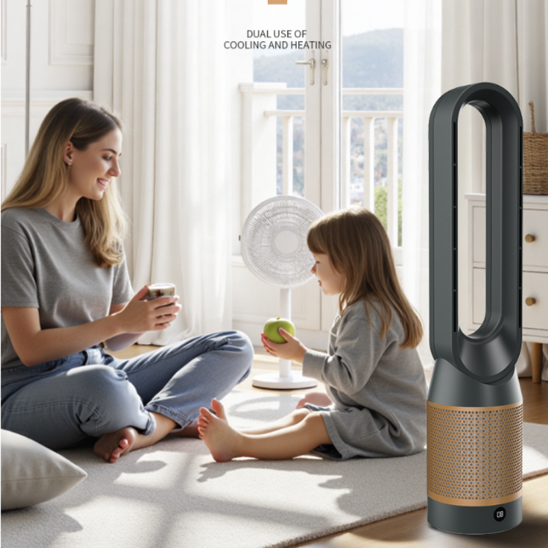 Load image into Gallery viewer, 34 inch Heater &amp; Cooler Fan Combo Bladeless Tower Fan Air Conditioner
