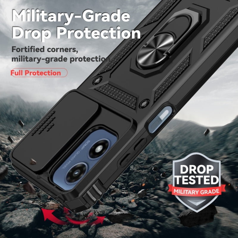Cargue la imagen en el visor de la galería, Motorola Moto G 5G (2024) - Heavy Duty Ring Holder Case with Shockproof &amp; Camera Guard Design - Polar Tech Australia

