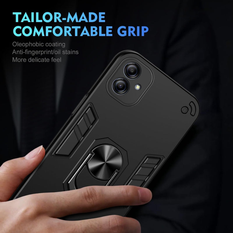 Load image into Gallery viewer, Samsung Galaxy A06 4G (SM-A065) - Shockproof Metal Ring Holder Phone Case
