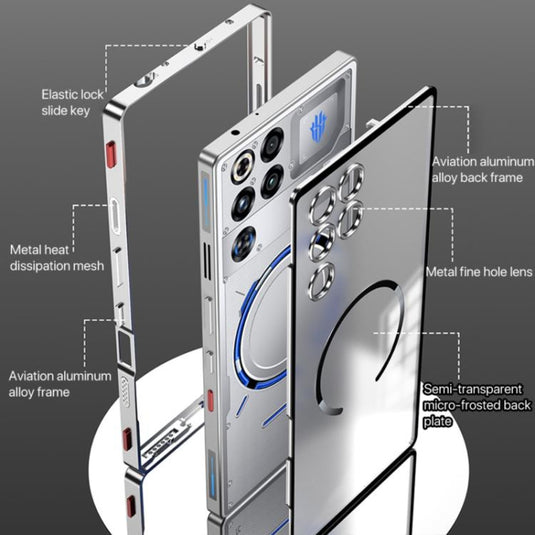 ZTE nubia RedMagic 11 Pro / 11 Pro Plus - Single sided Snap Buckle Metal Frame Frosted MagSafe Phone Case - Polar Tech Australia