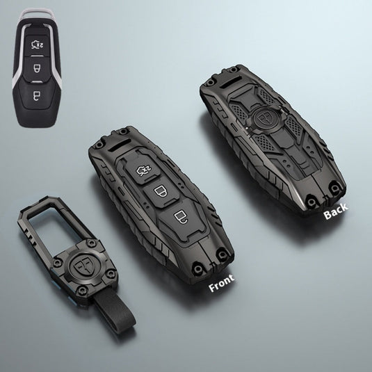 Ford Heavy-Duty Mecha Car Key Fob Case Cover For Mondeo, Focus, Mustang, Fusion, Raptor F-150, F-250, F-350, F-450, F-550, Edge, Explorer, Maverick