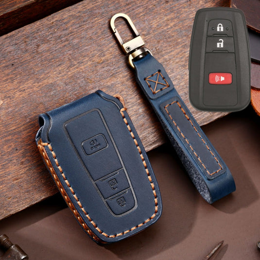 Toyota Handcrafted Genuine Leather Car Key Fob Protective Case Cover For Camry, C-HR, Corolla, RAV4, Avalon, Land Cruiser, Prado, Prius - Polar Tech Australia