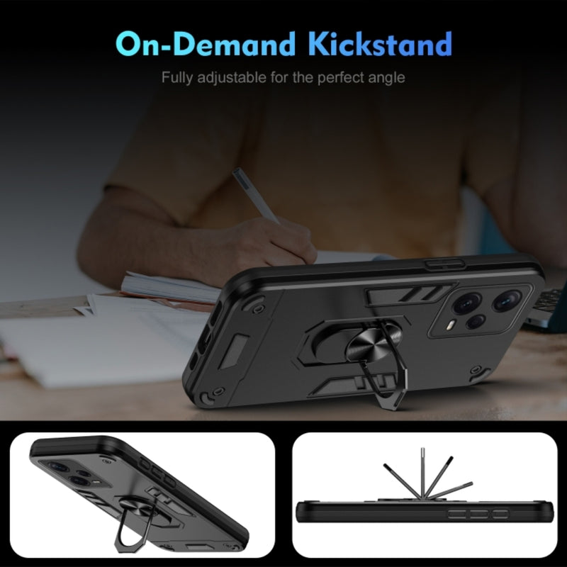 Cargue la imagen en el visor de la galería, Xiaomi Redmi Note 12 5G - Shockproof Metal Ring Holder Phone Case
