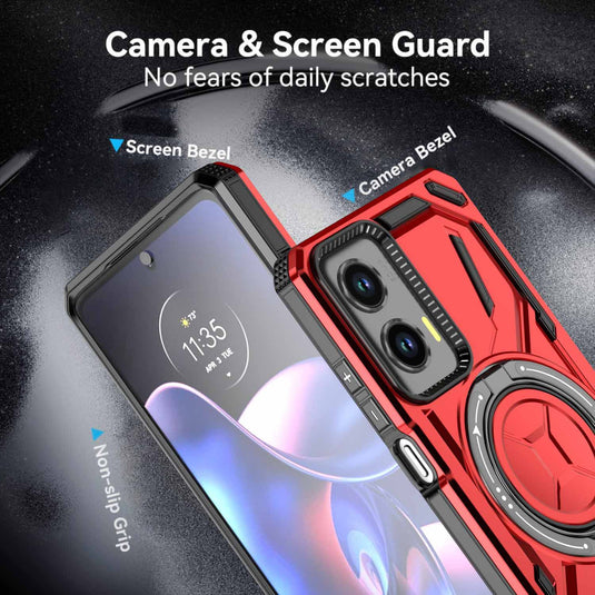 [Built-in ring bracket] Motorola Moto Edge 50 Ultra - Shield Shockproof Rugged Heavy Duty Case - Polar Tech Australia