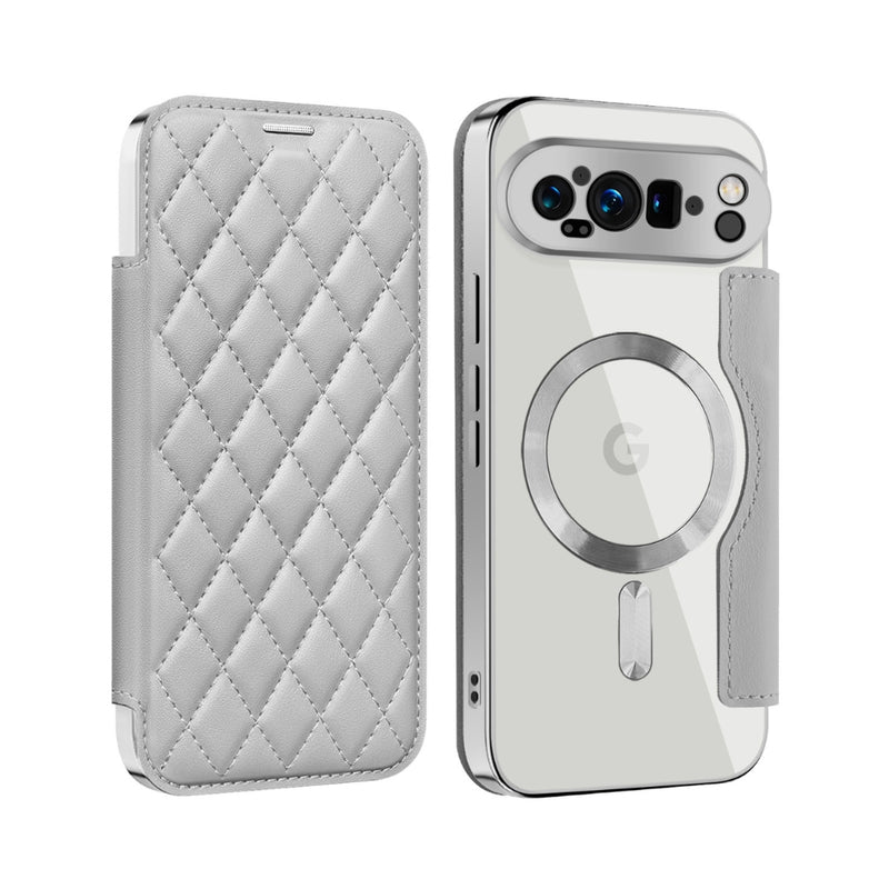 Load image into Gallery viewer, Google Pixel 10 Pro XL - Shield Magsafe RFID Anti-theft Rhombus Leather Phone Case
