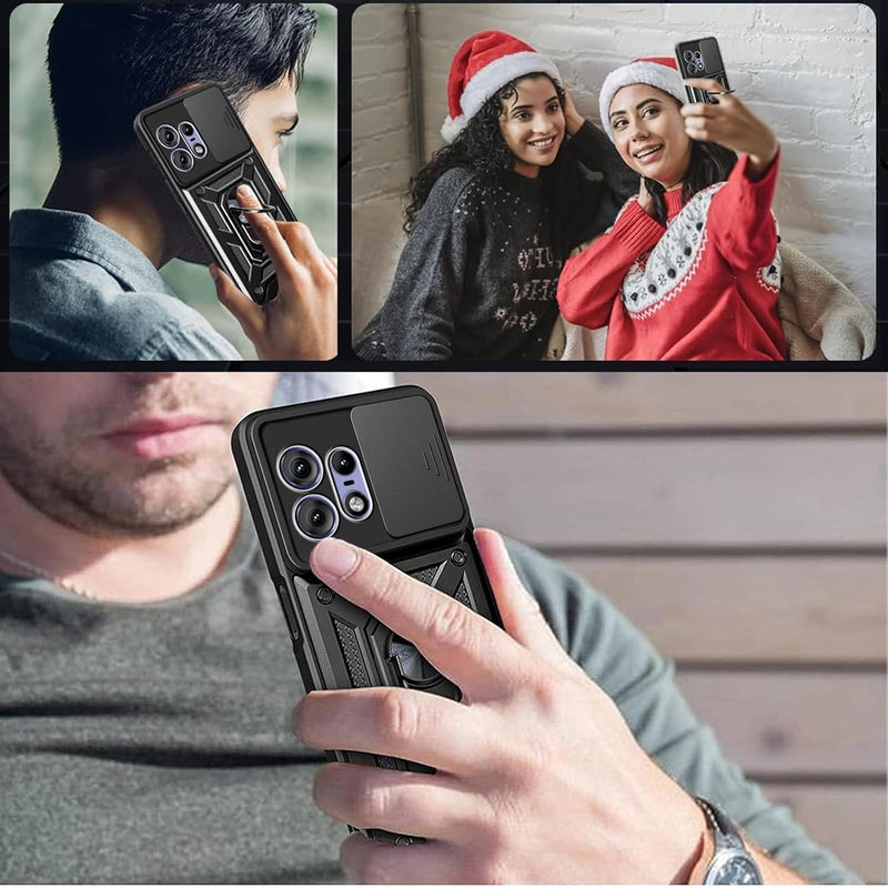 Chargez l&#39;image dans la visionneuse de la galerie, [Built-in 360-degree rotatable ring bracket][Camera Cover] Motorola Moto Edge 50 Pro - Shield Shockproof Rugged Heavy Duty Case - Polar Tech Australia
