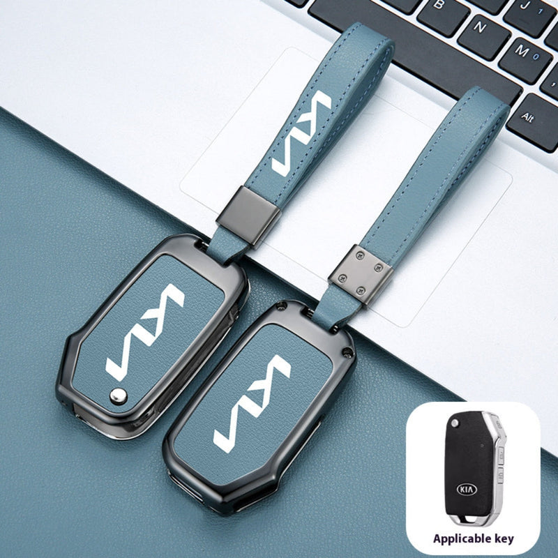 Load image into Gallery viewer, Kia Zinc Alloy Leather Car Key Protection Fob Case Cover For Sportage, Carnival, Sedona, K3, K4, K5
