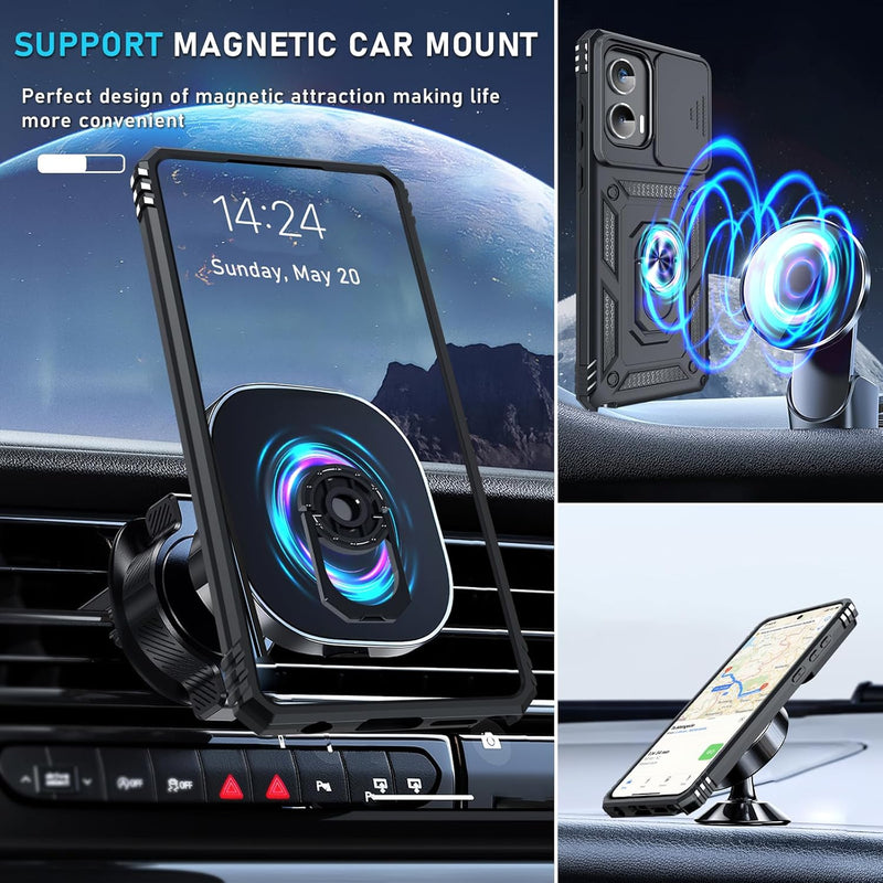 Load image into Gallery viewer, [Magnetic Ring Kickstand][Slide Camera Cover] Motorola Moto G Stylus 5G 2024 - Shield Shockproof Rugged Heavy Duty Case - Polar Tech Australia
