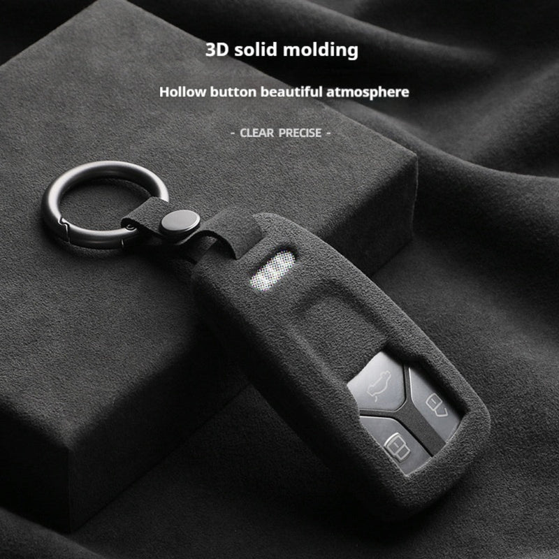 Chargez l&#39;image dans la visionneuse de la galerie, Audi Alcantara Remote Car Key Fob Case Cover For A4, A5, A6, Q5, Q7, S4, S5, S7
