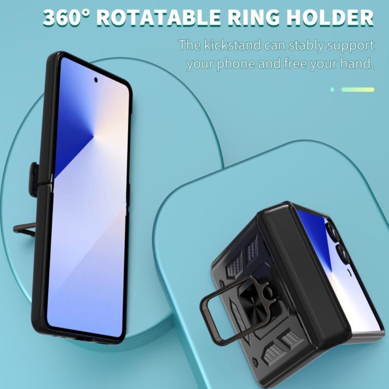 Load image into Gallery viewer, Samsung Galaxy Z Flip7 5G - Sliding Window Hinge Phone Case with Ring Stand
