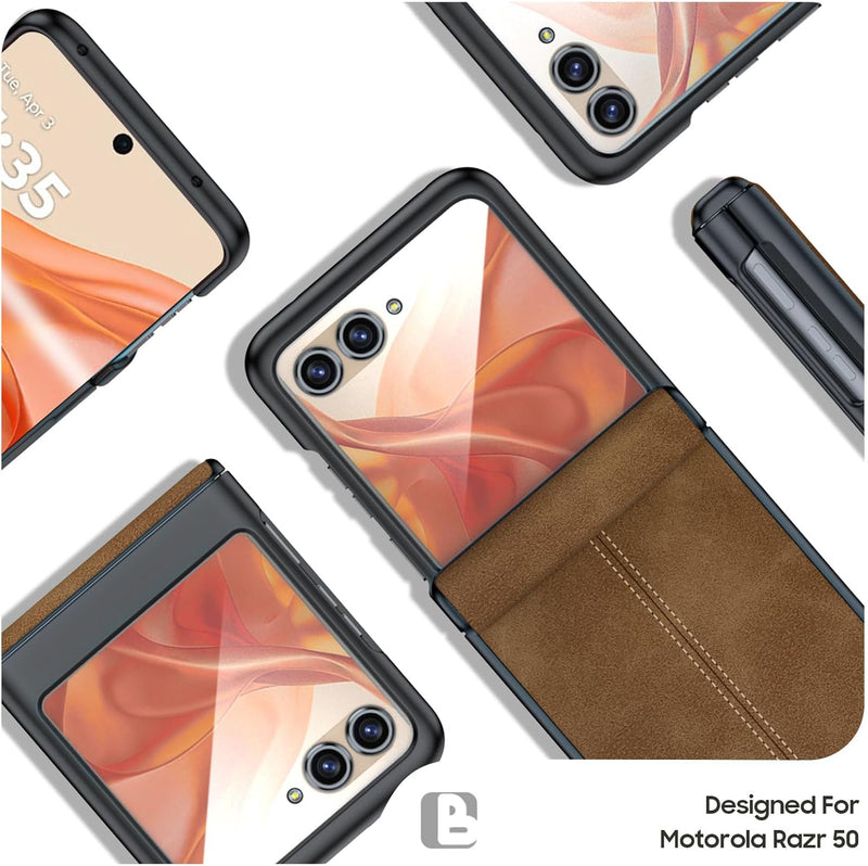 Load image into Gallery viewer, Motorola Moto Razr 50 Ultra/Razr Plus 2024 - Hinge Protection &amp; Thin PU Leather Matte PC Shockproof Case - Polar Tech Australia
