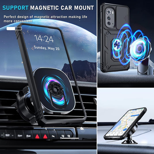 [Magnetic Ring Kickstand][Camera Cover] Motorola Moto Edge 2022 - Shield Shockproof Rugged Heavy Duty Case - Polar Tech Australia