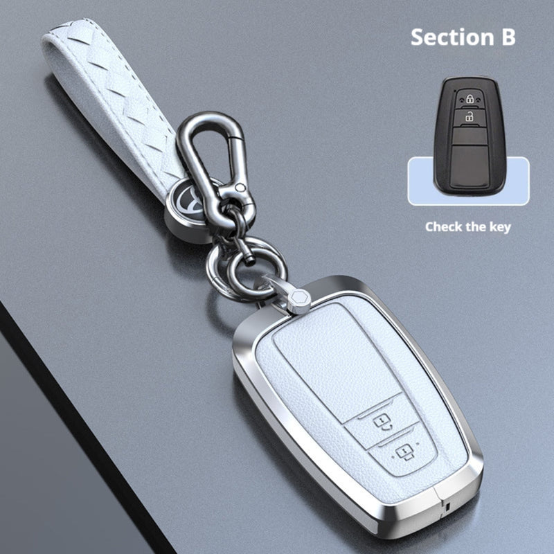 Load image into Gallery viewer, Toyota Zinc Alloy Leather Car Key Fob Case Cover For Camry, C-HR, Corolla, RAV4, Avalon, Land Cruiser, Prado, Prius - Polar Tech Australia
