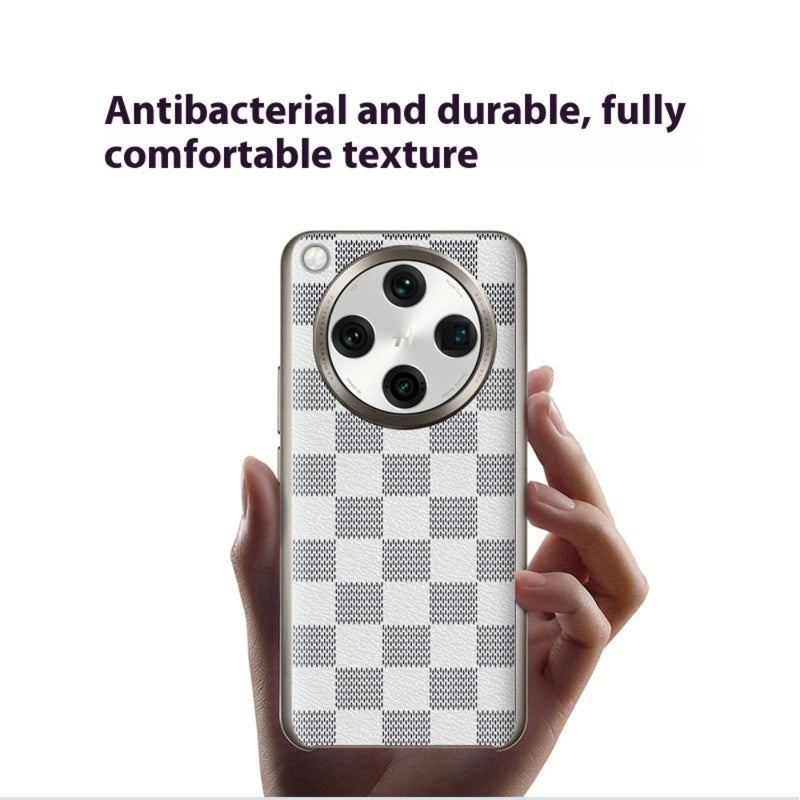 Cargue la imagen en el visor de la galería, OPPO Find X8 Ultra (PKJ110, PKU110) - Electroplated Trendy Brand Plain Leather Fashion Phone Case - Polar Tech Australia
