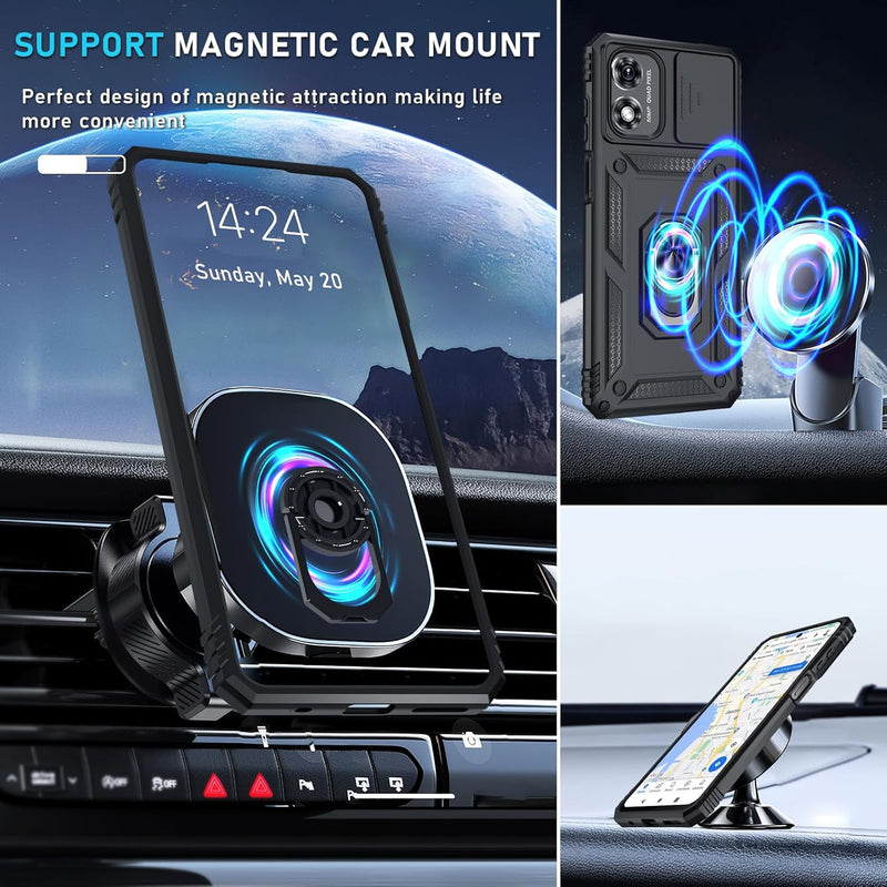 Load image into Gallery viewer, [Magnetic Ring Kickstand][Slide Camera Cover] Motorola Moto G Play 2024 - Shield Shockproof Rugged Heavy Duty Case - Polar Tech Australia
