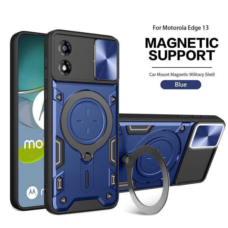 Load image into Gallery viewer, [Ring Rotating Stand][Camera Lens Cover] Motorola Moto E13 - Shield Shockproof Rugged Heavy Duty Case - Polar Tech Australia
