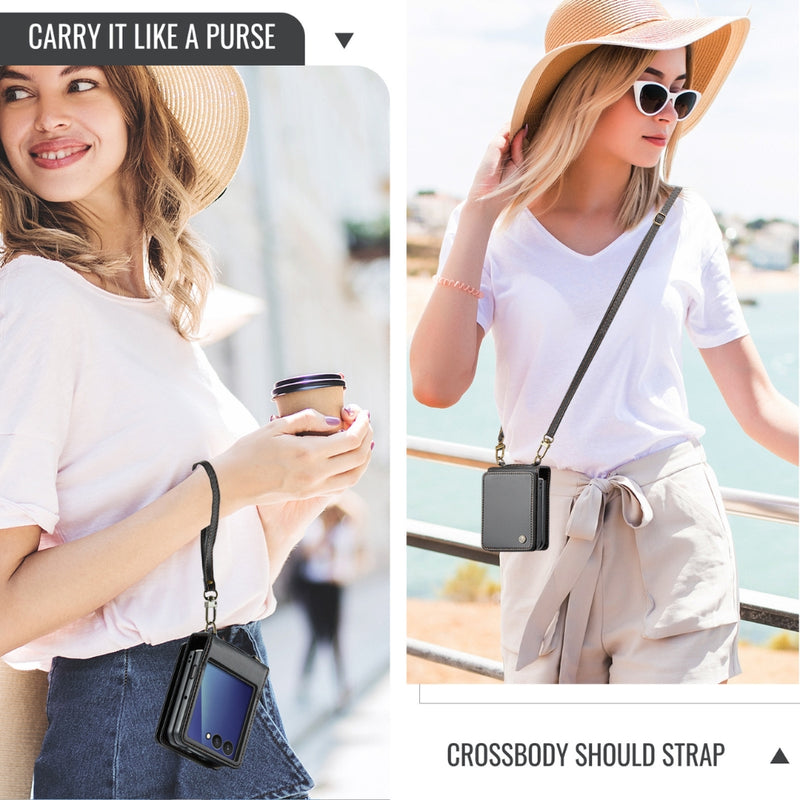 Cargue la imagen en el visor de la galería, Samsung Galaxy Z Flip7 5G - Card Slots Holder RFID Anti-theft Phone Case
