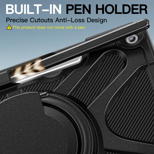 Microsoft Surface Pro 12 (2025) - 360 Degree Rotate Shockproof Heavy Duty Tough Stand Case Cover With Pen Holder