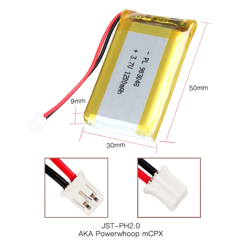 Load image into Gallery viewer, [PH2.0-JST Connector][903048] Universal 1200mAh 3.7V Rechargeable Li-Ion Lithium Polymer Battery - Polar Tech Australia
