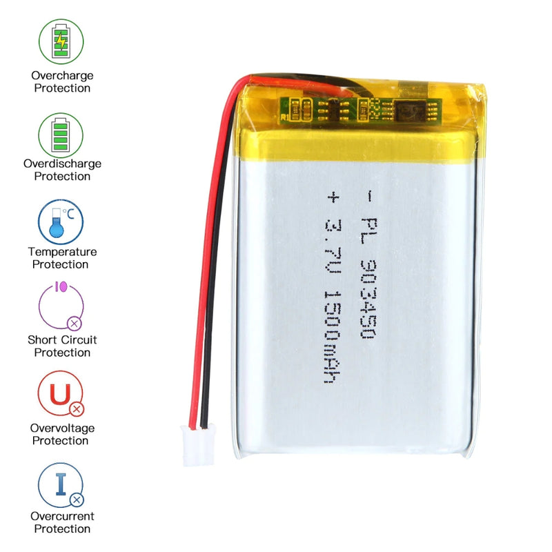 Load image into Gallery viewer, [PH2.0-JST Connector][903450] Universal 1500mAh 3.7V Rechargeable Li-Ion Lithium Polymer Battery - Polar Tech Australia
