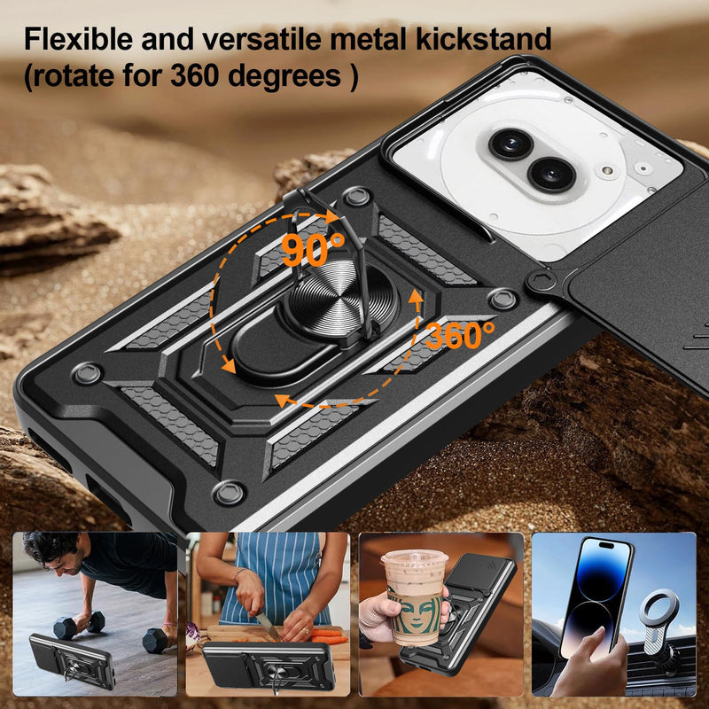 Chargez l&#39;image dans la visionneuse de la galerie, [Built-in Metal Kickstand][With Lens Cover] Nothing Phone (3a)/Pro Full-Cover Shockproof Protective Case - Polar Tech Australia
