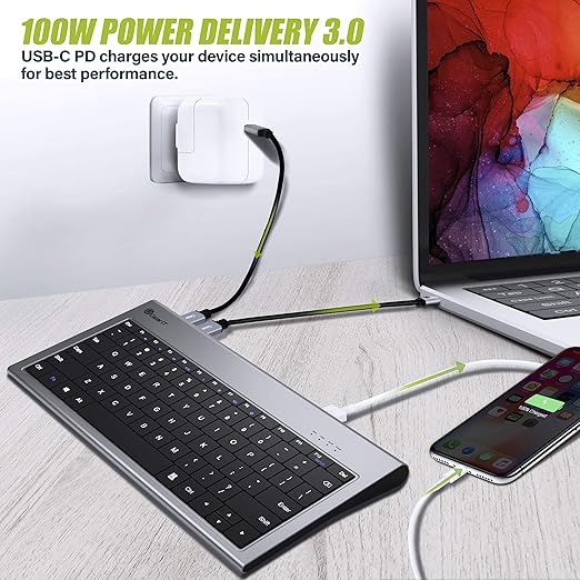 Cargue la imagen en el visor de la galería, [11-in-1][With keyboard] Type C USB 3.0 HDMI DP Ethernet PD 100W  – Computer Port Expansion with Multiple Interfaces (COMBO Card Reader + HUB) Dock Station - Polar Tech Australia
