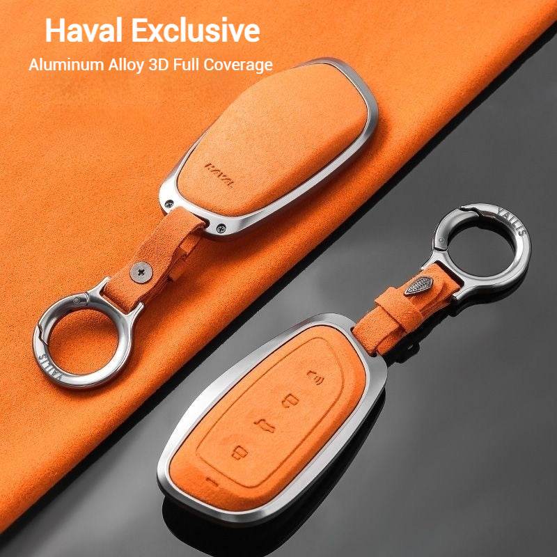 Cargue la imagen en el visor de la galería, Great Wall High-Quality Suede Car Key Fob Case Cover For Haval Raptor, Dargo 2nd Gen, Xiaolong Max, Shenshou, H6
