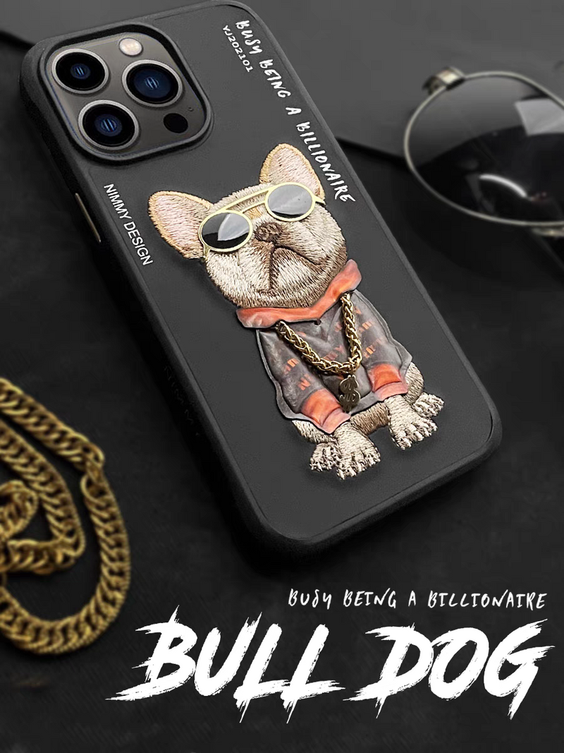 Chargez l&#39;image dans la visionneuse de la galerie, Nimmy Pet Animal Series iPhone 13/14/15/Pro/Max Embroidery 3D Cute Cool Case - Polar Tech Australia
