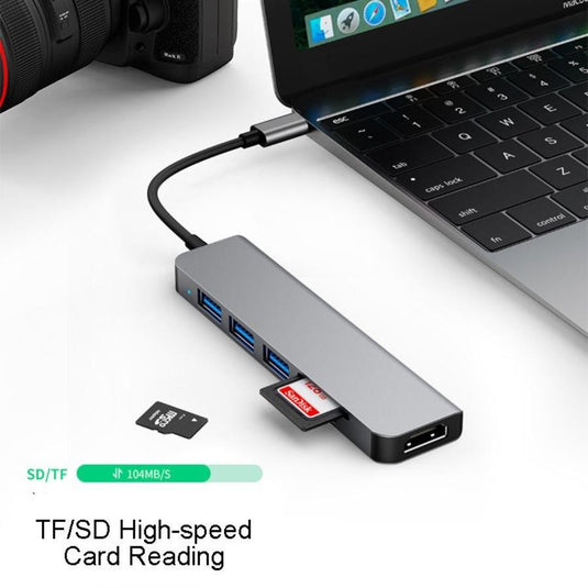 [7 in 1] Universal MacBook Laptop USB-C Type-C Dock Station 100W PD Charging Extension Hub