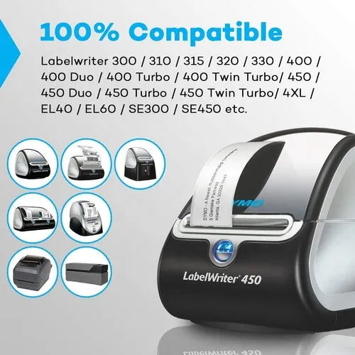[260 Labels] Dymo LabelWriter White Label 99012 / S0722400 36mm x 89mm Large Address Label