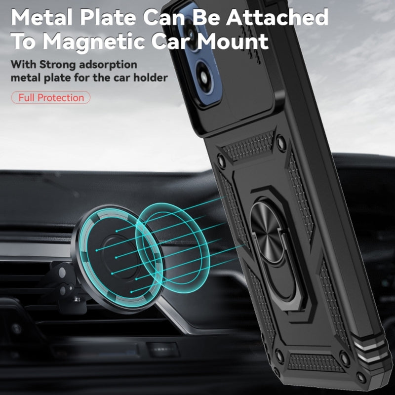 Cargue la imagen en el visor de la galería, Motorola Moto G 5G (2024) - Heavy Duty Ring Holder Case with Shockproof &amp; Camera Guard Design - Polar Tech Australia
