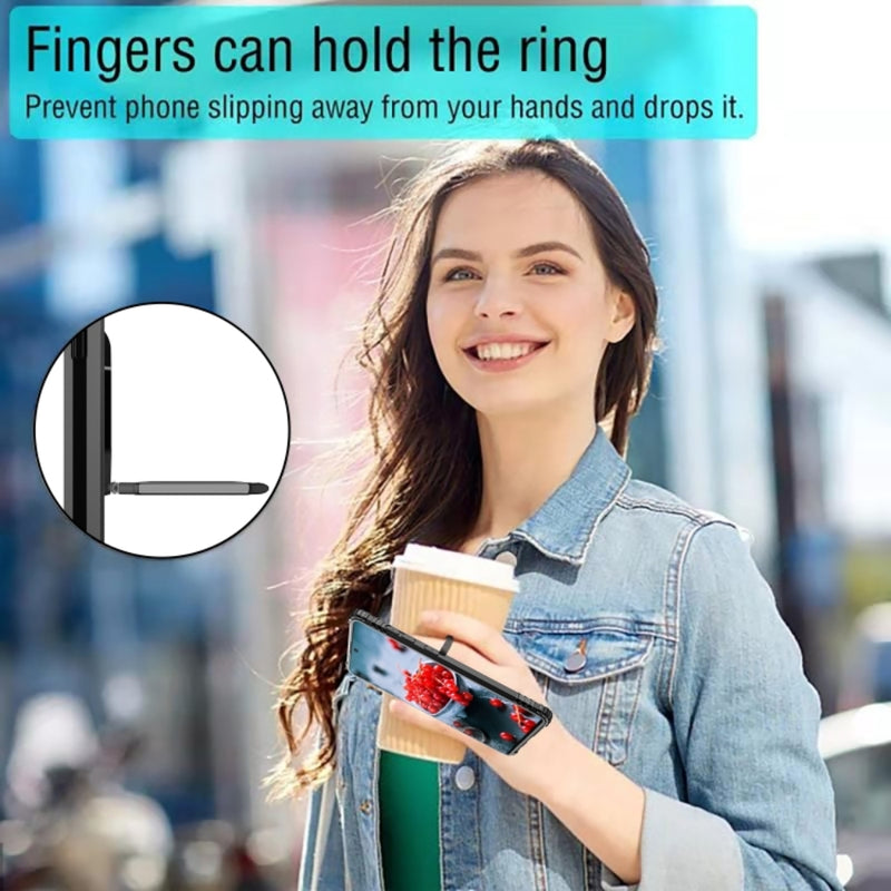 Cargue la imagen en el visor de la galería, OPPO A91 / Reno3 - Carbon Fiber Protective Case with 360 Degree Rotating Ring Holder - Polar Tech Australia
