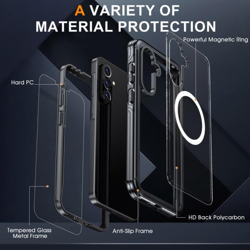 Load image into Gallery viewer, Samsung Galaxy A56 5G (SM-A566) - Built-in Tempered Glass 2 in 1 Full Covered MagSafe Phone Case
