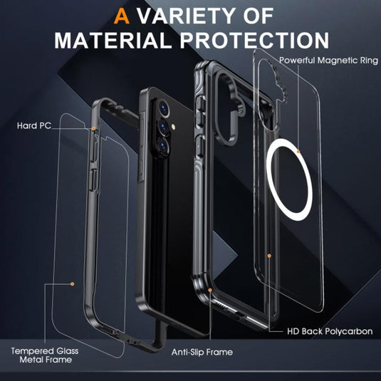 Samsung Galaxy A56 5G (SM-A566) - Built-in Tempered Glass 2 in 1 Full Covered MagSafe Phone Case