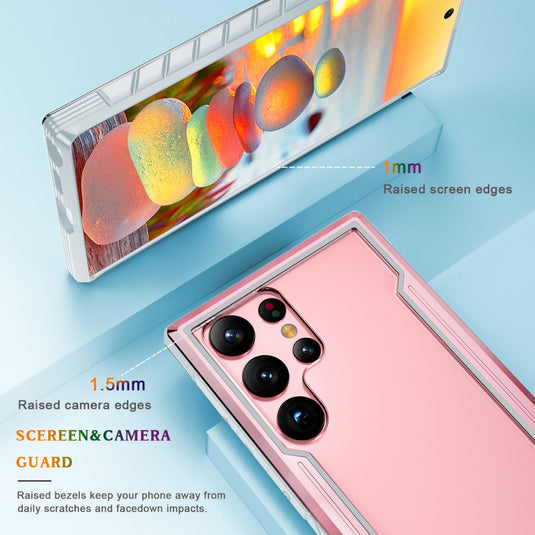 Samsung Galaxy S25 Plus 5G (SM-S936) - Clear PC Back + Soft TPU with Metal Frame Protective Case