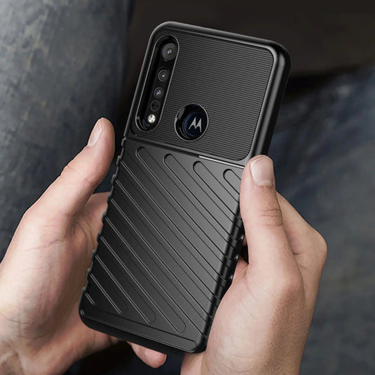 Motorola Moto G Pure (2021) - Thunder Series Twill Texture Thickened Anti-fall Protection TPU Case - Polar Tech Australia