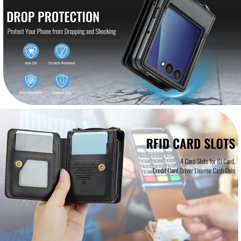 Cargue la imagen en el visor de la galería, Samsung Galaxy Z Flip7 5G - Card Slots Holder RFID Anti-theft Phone Case
