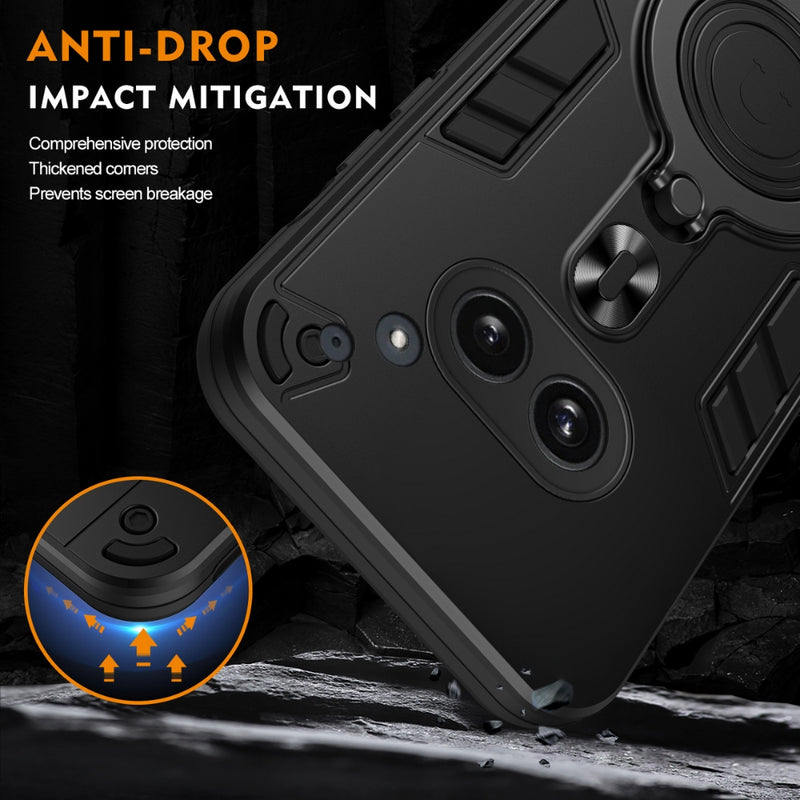 Chargez l&#39;image dans la visionneuse de la galerie, Nothing Phone (2) - Metal Ring 360 Degree Rotating Holder PC Hybrid TPU Phone Case
