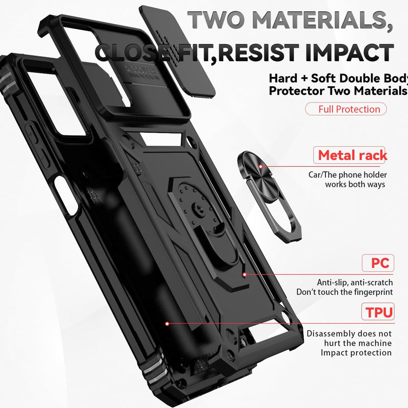 Load image into Gallery viewer, [Magnetic Ring Kickstand][Slide Camera Cover] Motorola Moto G Power 2024 - Shield Shockproof Rugged Heavy Duty Case - Polar Tech Australia
