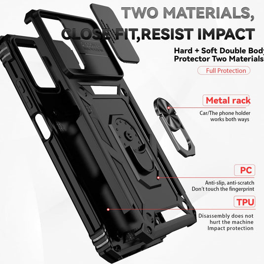 [Magnetic Ring Kickstand][Slide Camera Cover] Motorola Moto G Power 2024 - Shield Shockproof Rugged Heavy Duty Case - Polar Tech Australia