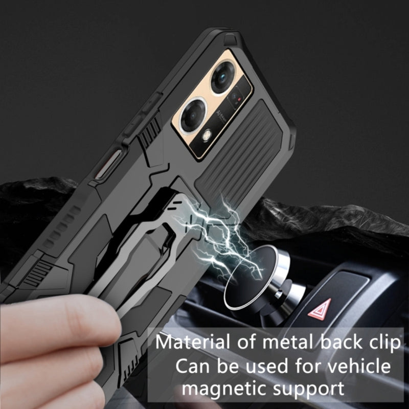 Load image into Gallery viewer, OPPO Reno7 4G (CPH2363) - Heavy Duty Dual Layer Armor Defender Silicone Kickstand Case - Polar Tech Australia
