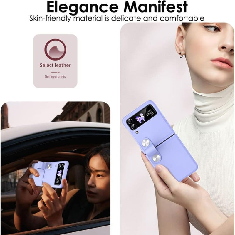 Load image into Gallery viewer, Samsung Galaxy Z Flip 3 (SM-F711) - PU Leather Handheld Stand Phone Case
