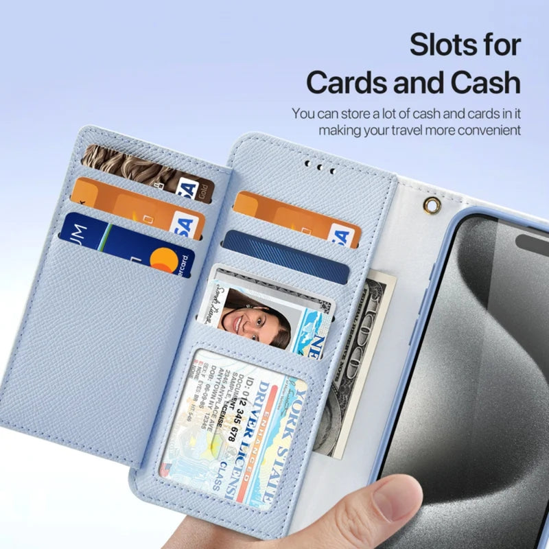 Load image into Gallery viewer, [Detachable][With Card Slot] Apple iPhone 17 - Detachable Magnetic Genuine Leather Wallet Case
