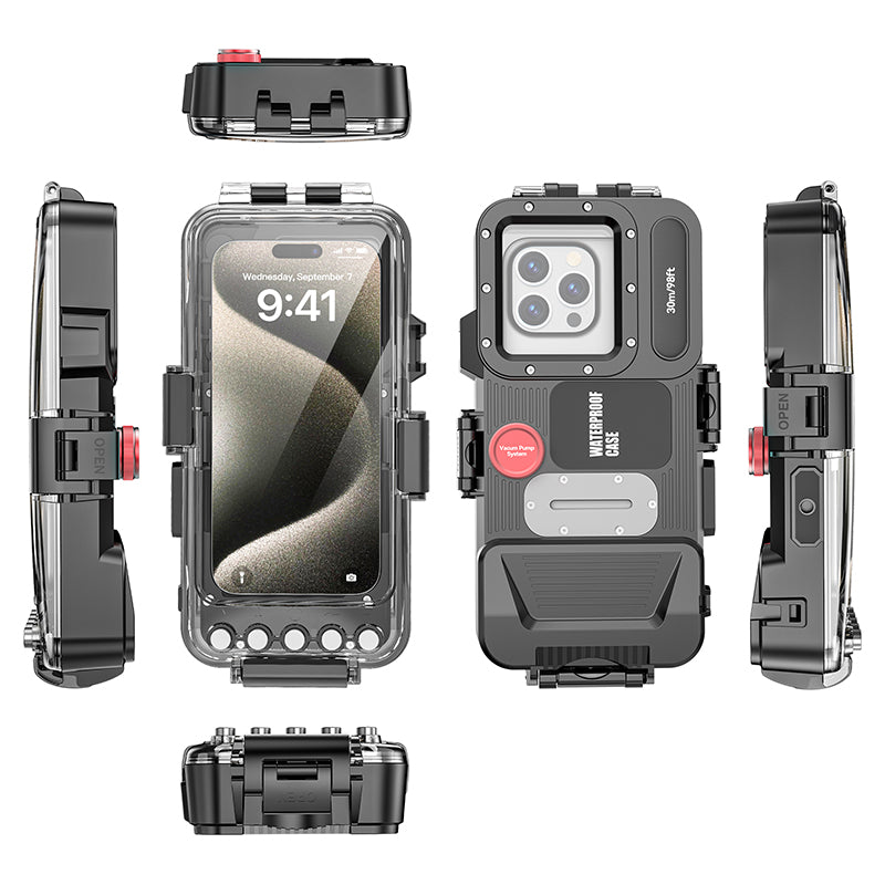 Cargue la imagen en el visor de la galería, [Upgade Version Bluetooth Version][Diving IPX8 30M/98FT Waterproof] Universal iPhone Samsung Google Moto - Redpepper Underwater Protective Lanyard Mobile Phone Case - Polar Tech Australia
