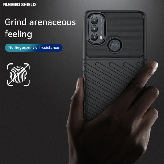 Motorola Moto E20/E30/E40 - Thunder Series Twill Texture Thickened Anti-fall Protection TPU Case - Polar Tech Australia