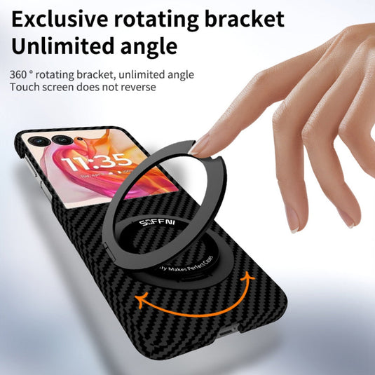 [360° Rotating Bracket] Motorola Razr 40/Ultra - Carbon Fiber Style MagSafe Magnetic Shockproof Protective Case - Polar Tech Australia